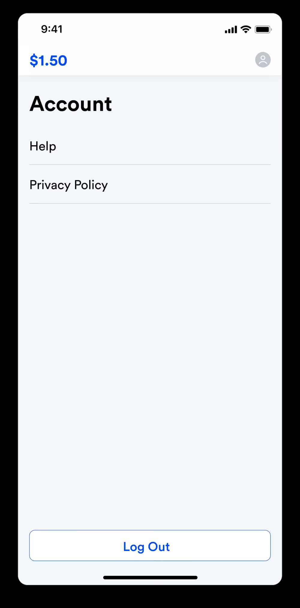 FWIW account settings screen