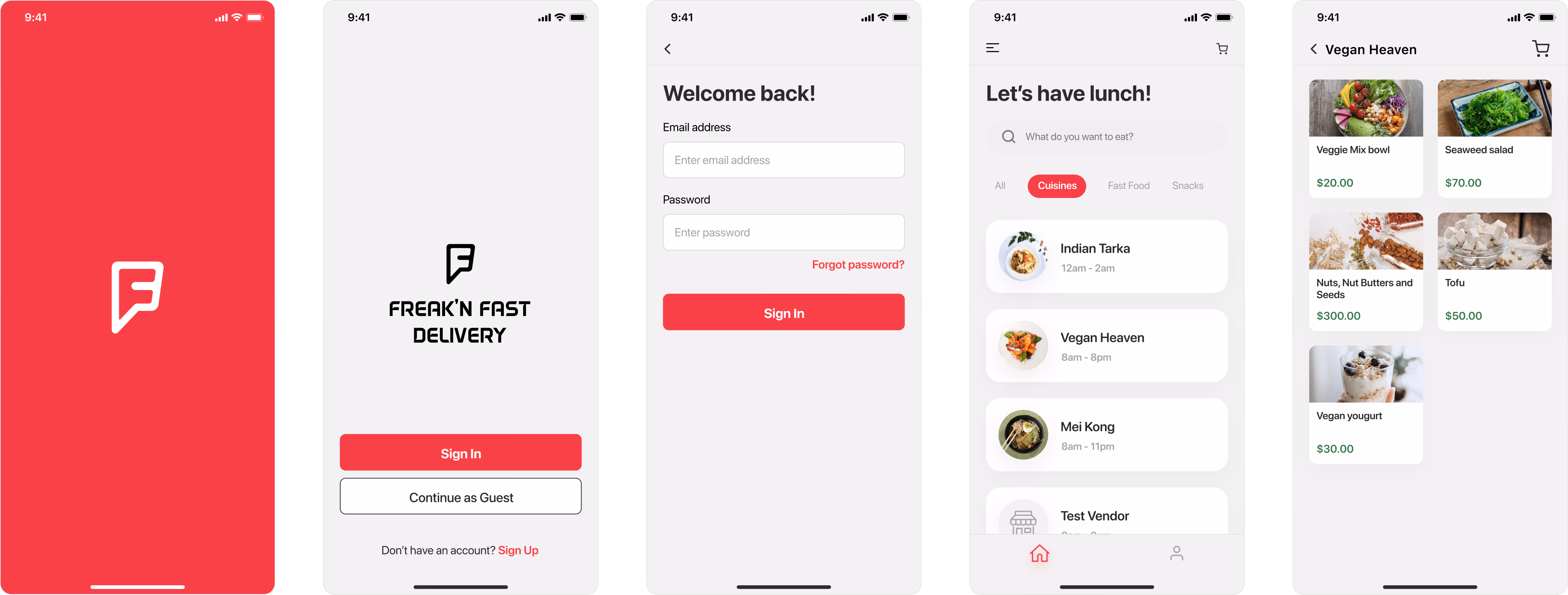 High-fidelity screen set prepared for developer handoff