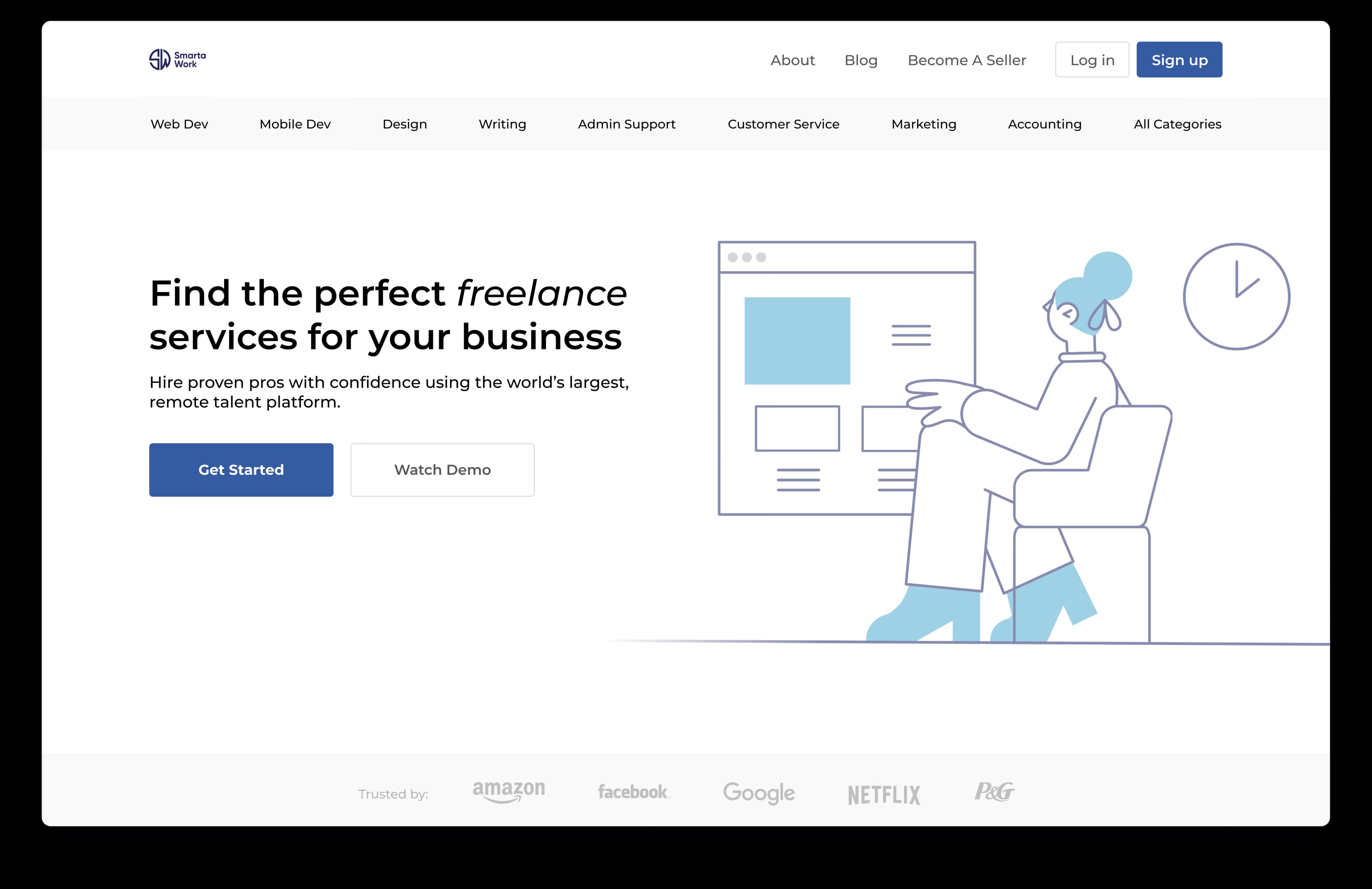 Smarta Work landing page design
