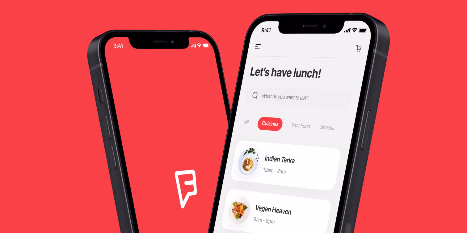 Freakn Fast food delivery app on iPhone mockups